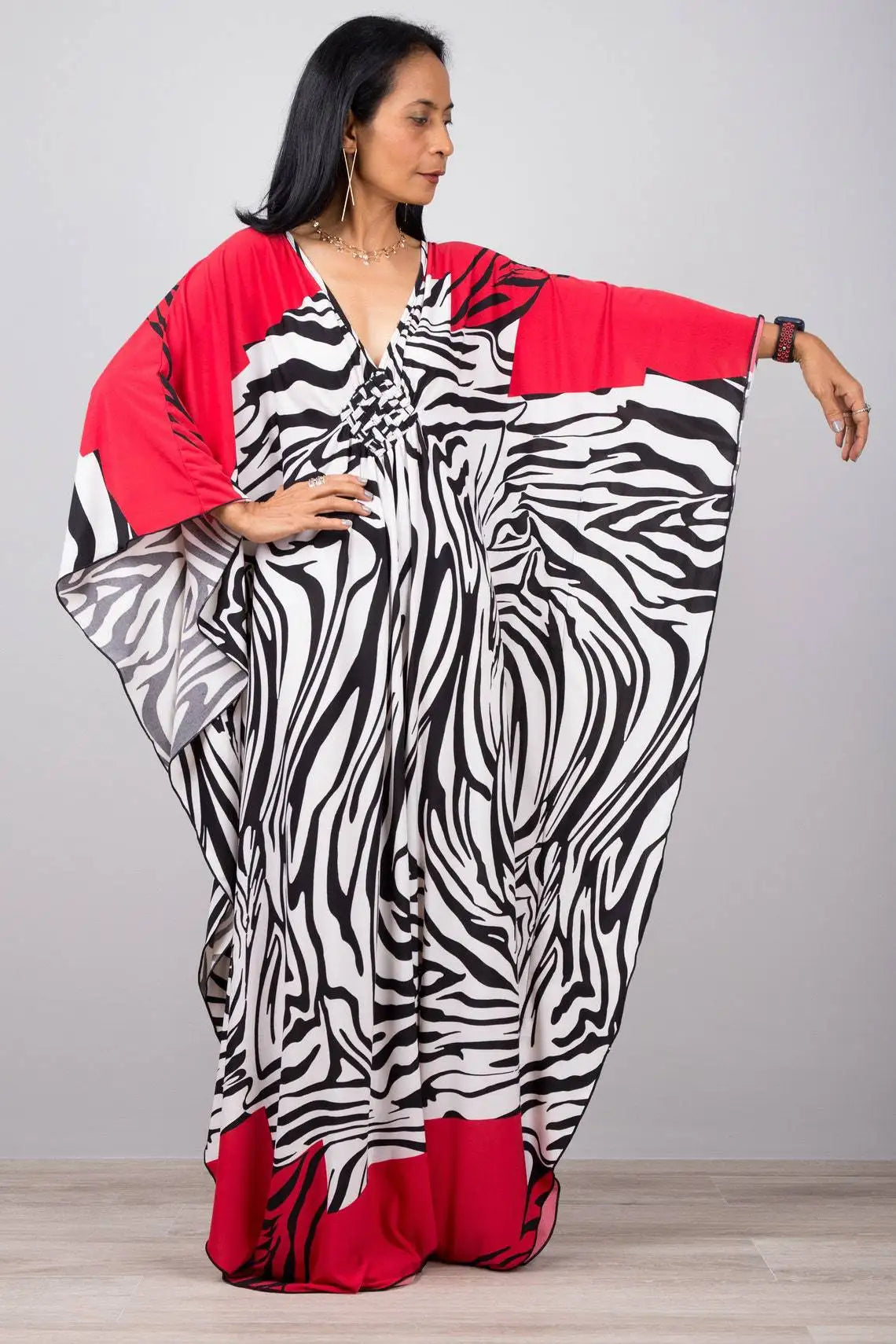 2023 Print Maxi Dress Batwing Sleeve Tunic Spring/Autumn Beach Dress Tunic Casual plus Size Women Beachwear Kaftan Sarongs