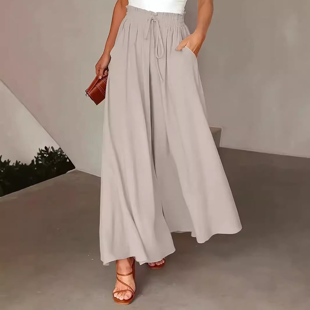 Polka Dot Print Trousers Fashion Loose Elastic Waist Wide-Leg Pants Women'S Clothing